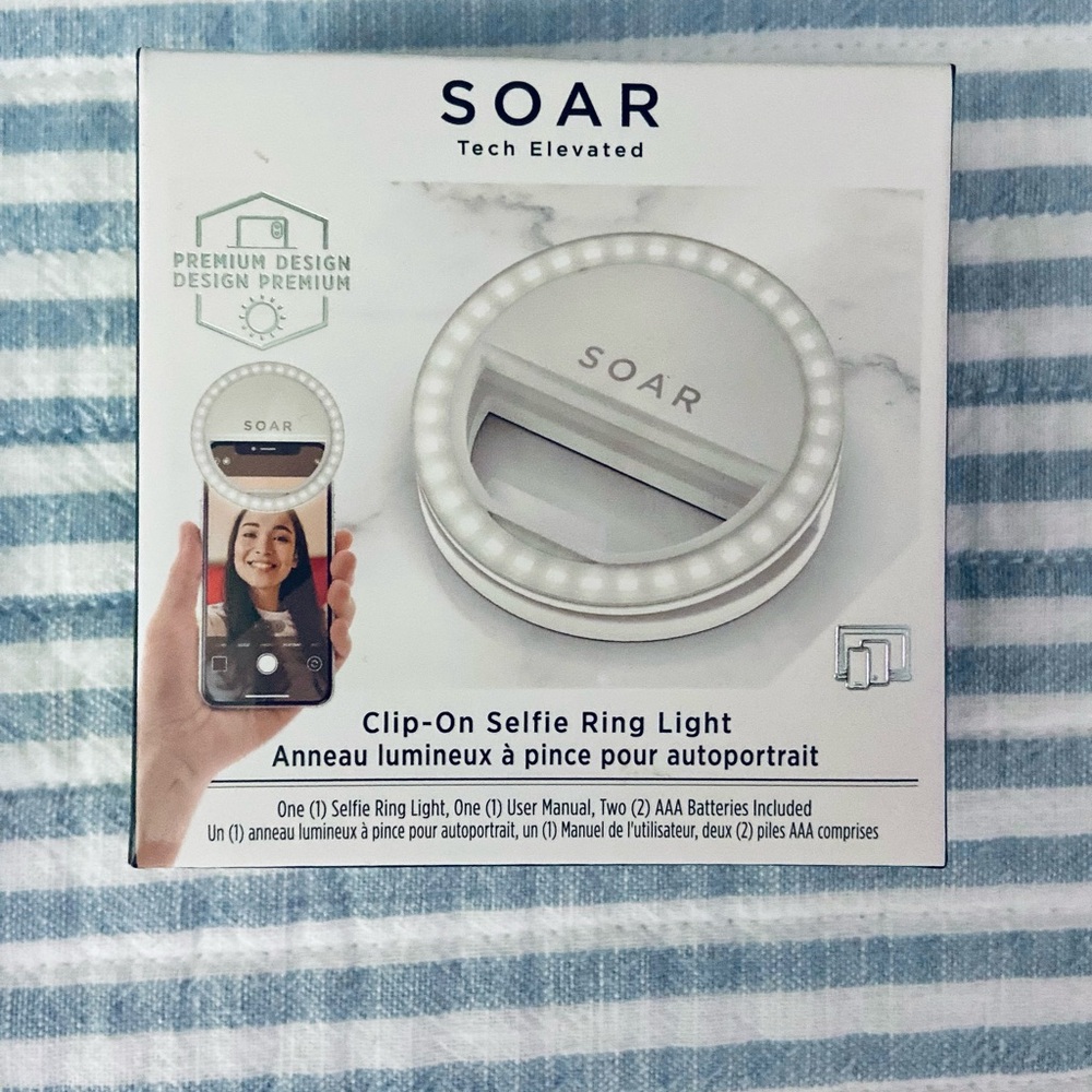 NEW - Clip-On Selfie Ring Light - White